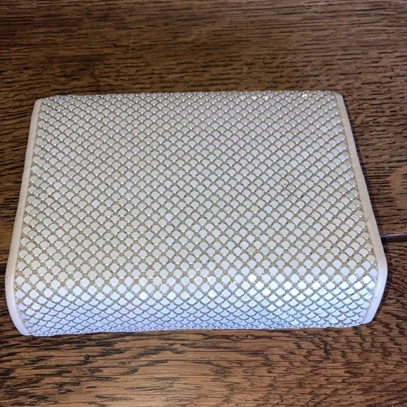 WHITING and DAVIS INT’L wh. enamel pieced metal clutch or shoulder bag $39 - Picture 3 of 12